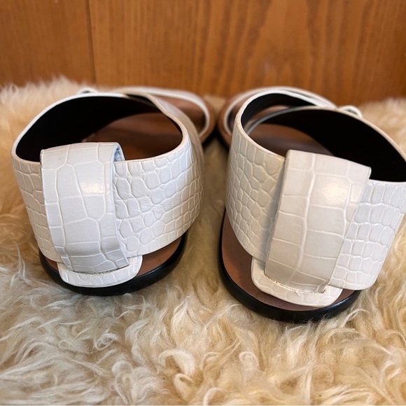 Rag & Bone White August Mock-Croc Flat Sandals Sz-37 - Picture 9 of 9